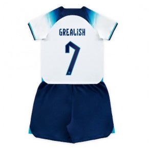 Anglie Jack Grealish #7 Dětské Domácí dres komplet MS 2022 Krátký Rukáv (+ trenýrky)